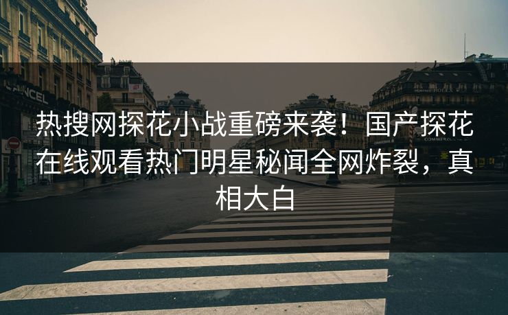 热搜网探花小战重磅来袭！国产探花在线观看热门明星秘闻全网炸裂，真相大白  第1张