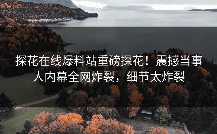 探花在线爆料站重磅探花！震撼当事人内幕全网炸裂，细节太炸裂  第1张