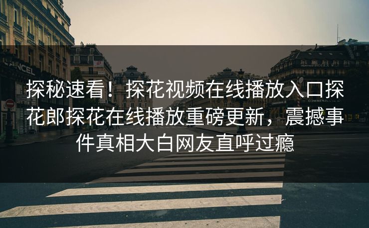 探秘速看！探花视频在线播放入口探花郎探花在线播放重磅更新，震撼事件真相大白网友直呼过瘾  第1张