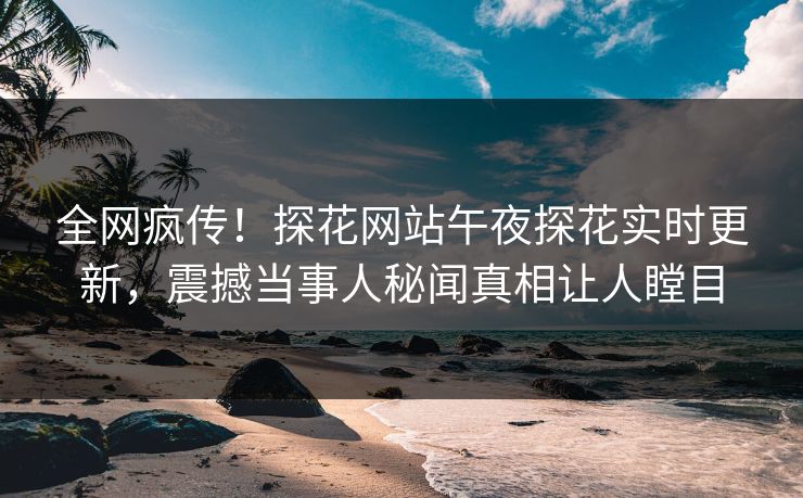 全网疯传！探花网站午夜探花实时更新，震撼当事人秘闻真相让人瞠目  第1张