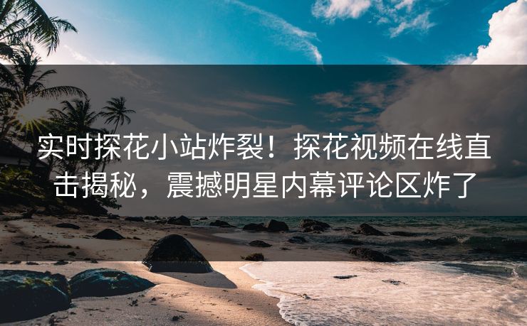 实时探花小站炸裂！探花视频在线直击揭秘，震撼明星内幕评论区炸了