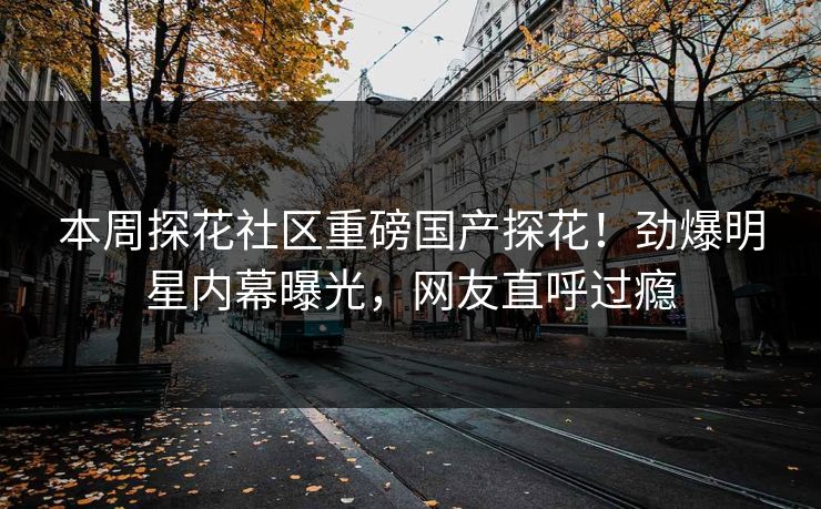 本周探花社区重磅国产探花！劲爆明星内幕曝光，网友直呼过瘾