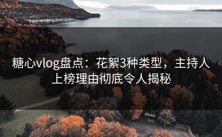 糖心vlog盘点:花絮3种类型,主持人上榜理由彻底令人揭秘